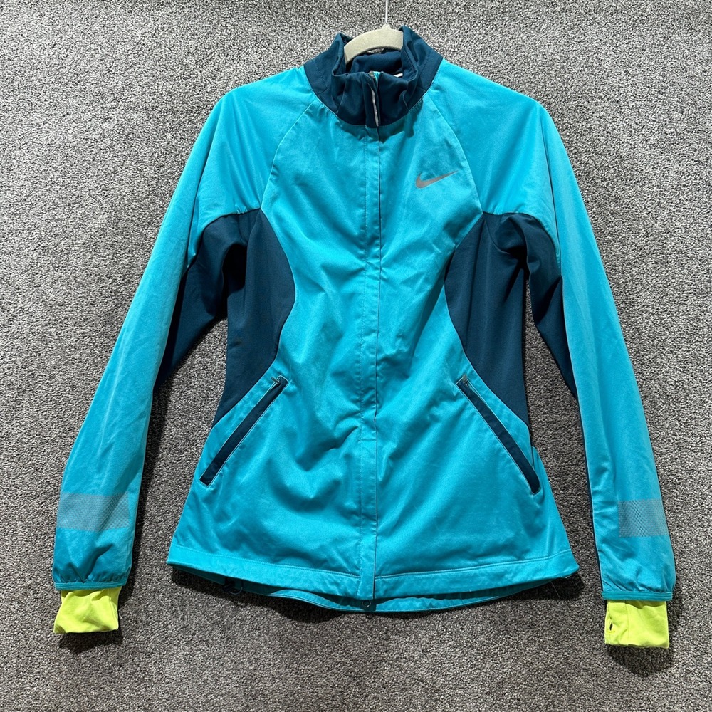 Nike Running Training Jacket Sheild Max Dri-Fit Women Small Full‎ Zip